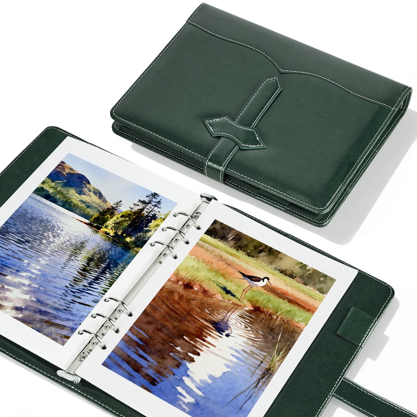 Lightwish Travel Watercolor Sketchbook 100% Cotton 300gsm A5 Refillable Binder 20 Sheets 5.8x8.2 Inch Acid Free Paper for Artist