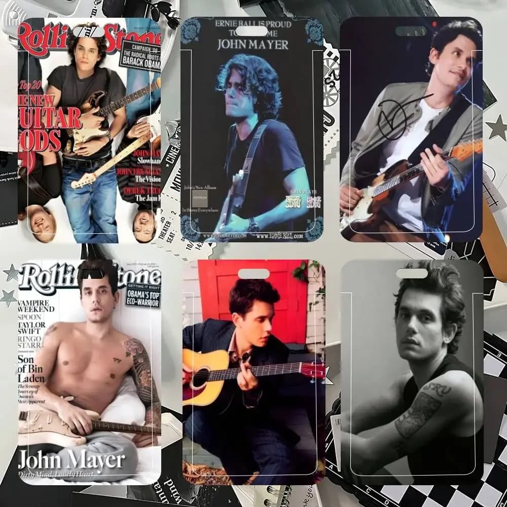 Hot A-John Mayer Singer Rock Music ID Card Holder Neck Strap Pendant Door Badge Holder Lanyards Keychain Work Credential
