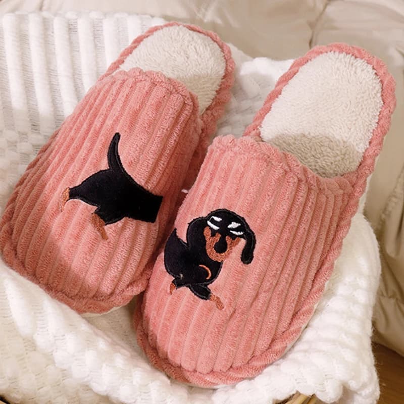Pantofole da Donna con Motivo a Cane Cartoonesco, Calde e Comode per Autunno e Inverno, Leggere e Morbide Scarpe in Cotone per Casa