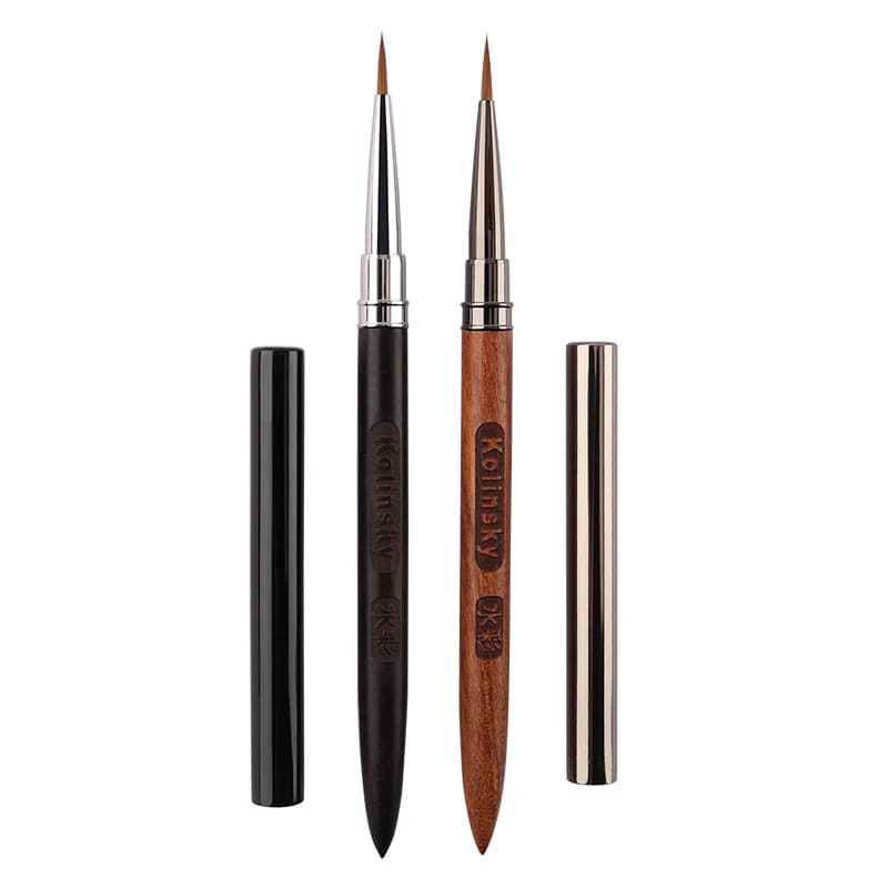 Wood Handle Petal Triangle Nail Art Brush Flower Stripes Grid Painting Liner Pen DIY Manicure Drawing Tool For Acrylic Nail