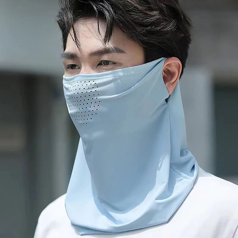 Maschera Protettiva Solare in Seta Ghiaccio con Visiera, Copertura Estiva per Viso e Collo con Protezione UV, Cappello da Sole per Ciclismo all'Aperto per Uomini e Donne