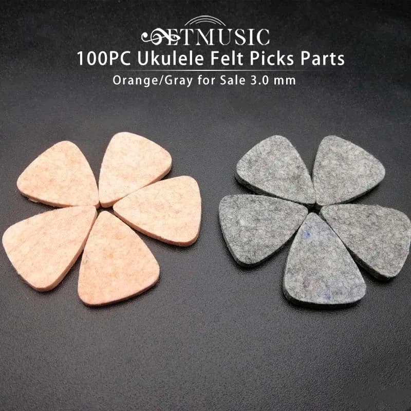 100Pcs Ukulele Felt Picks Personalized for Sale 3.0 Mm Soft and Hard Ukuele Plectrums Ukulele Parts
