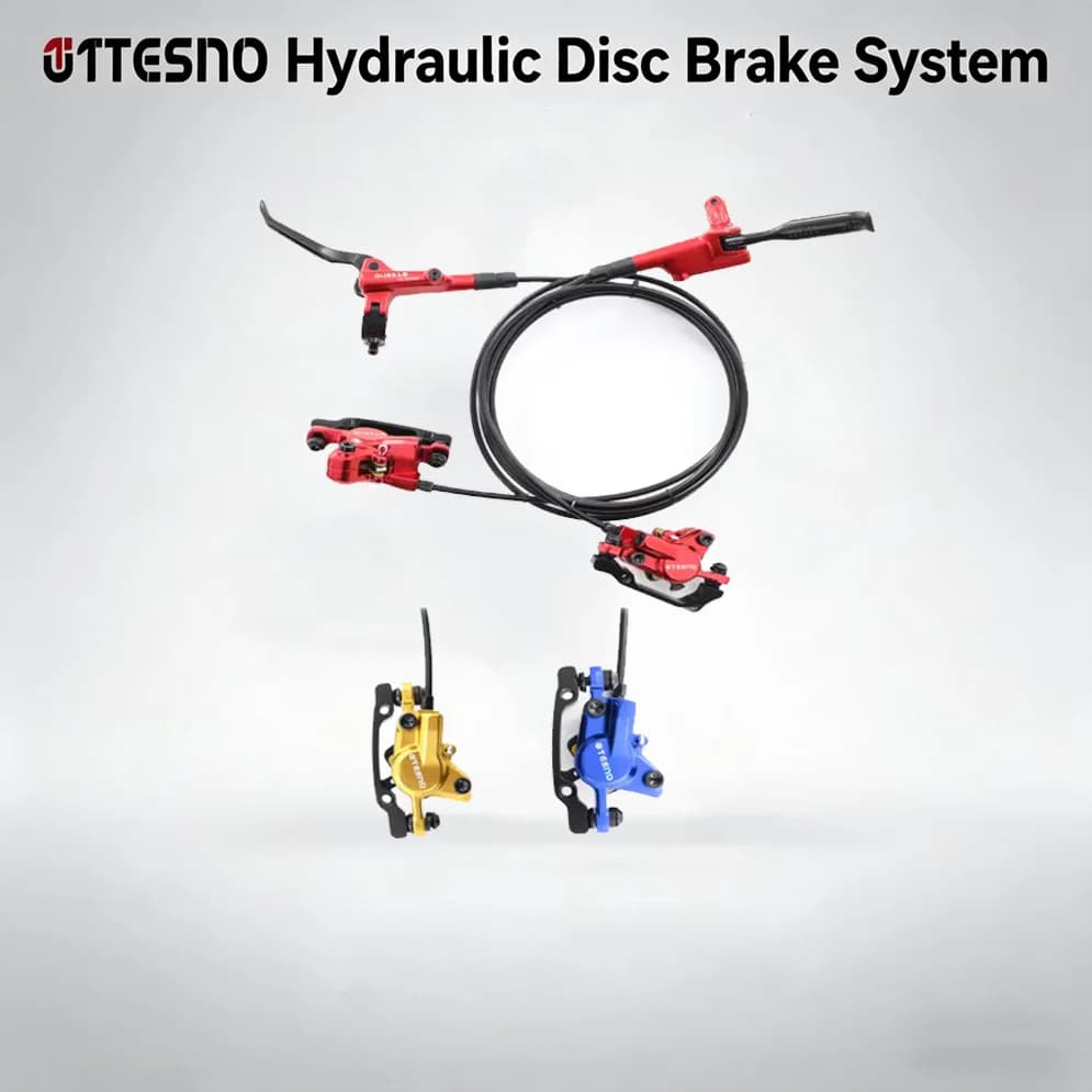 TESNO Freno a disco idraulico a 2 pistoni Accessori per biciclette MTB con pinza rotore da 160 mm Set freno olio anteriore posteriore 1000/1800mm