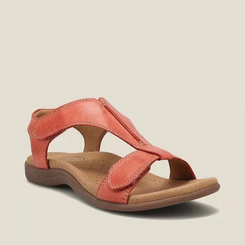 New Summer in-Stock Thick-Soled Wedge Women Sandals Women Light Comfortable Shoes with Velcro Straps Leather Patchwork Sandals