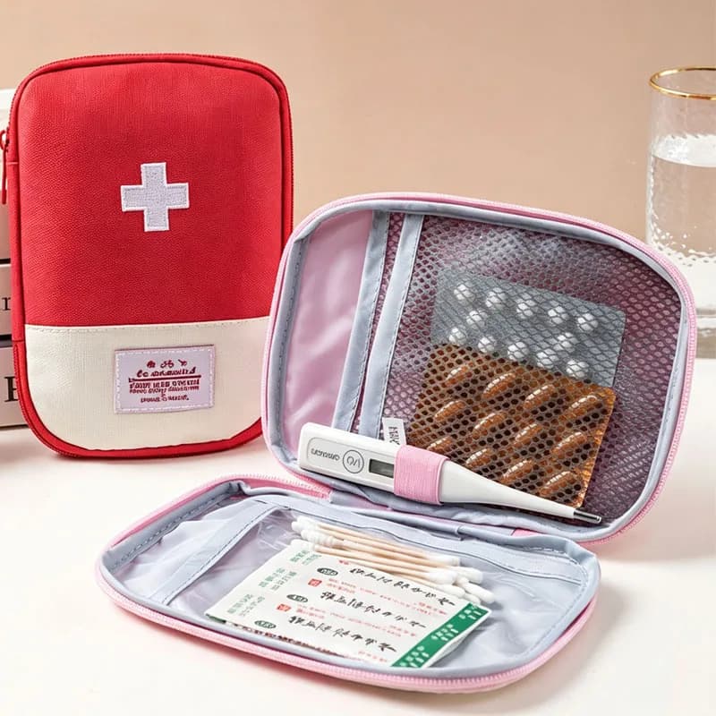Mini Portable First Aid Bag Travel Emergency Survival Kit Medicine Storage Pouch Pill Case for Outdoor Camping Hiking
