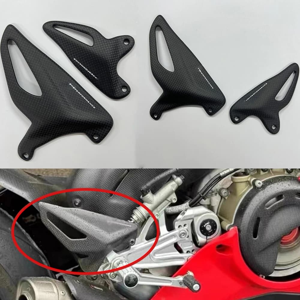 Street Fighter V4 V4R V2 18-24 Piede In Fibra di Carbonio Tallone Guard Protector Piede Ala Rearset Per DUCATI Panigale V4S V4R V4 2018-24