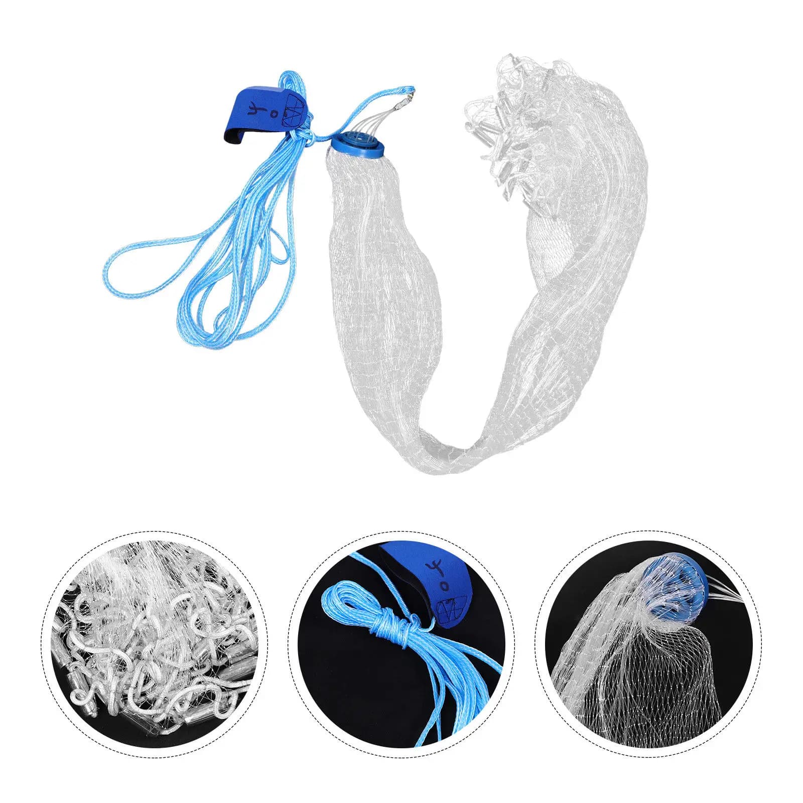 Rete da Lancio Monofilamento Senza Anelli 1,2m per Pesca in Acqua Salata e Dolce, Trappola per Esche, Gamberetti e Pesci, Attrezzatura da Pesca