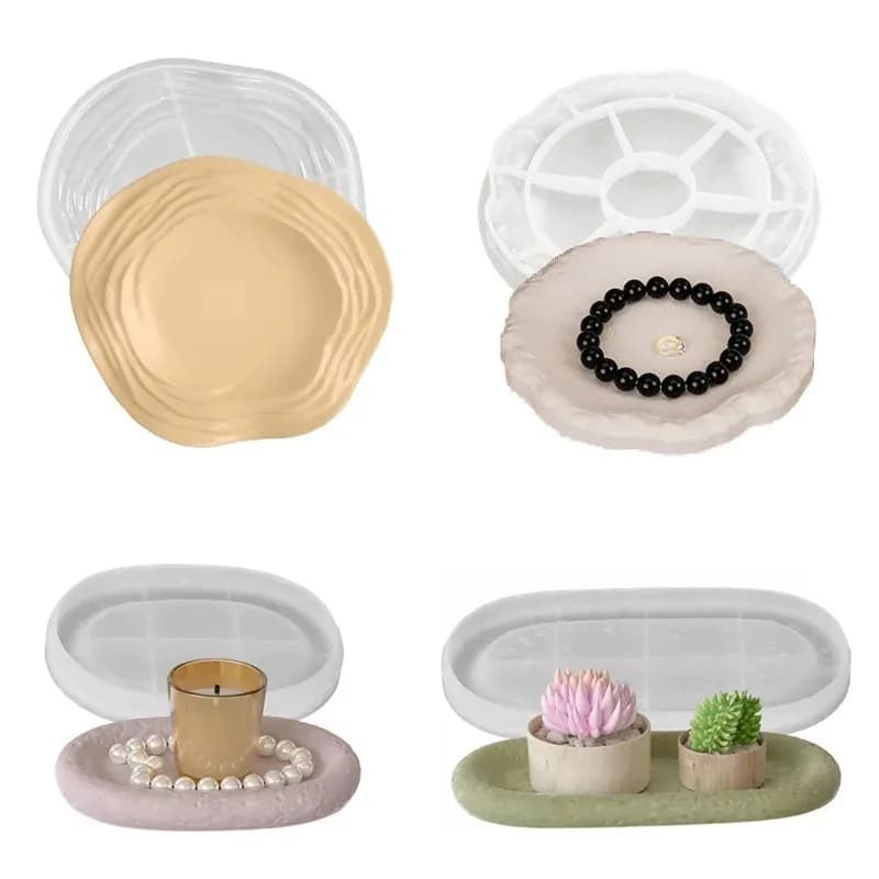 Wavy Water Ripple Storage Tray, Silicone Mold With Epoxy Resin, Diy Embossed Stone Pattern Rock Plate