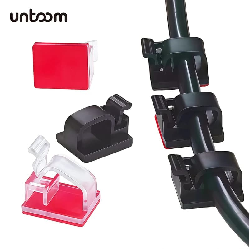 20 Pezzi Clip Adesivi per Cavi, Organizzatore di Cavi, Supporto per Cavi da Scrivania, Parete, Casa, Ufficio, Clip per Cavi Ethernet