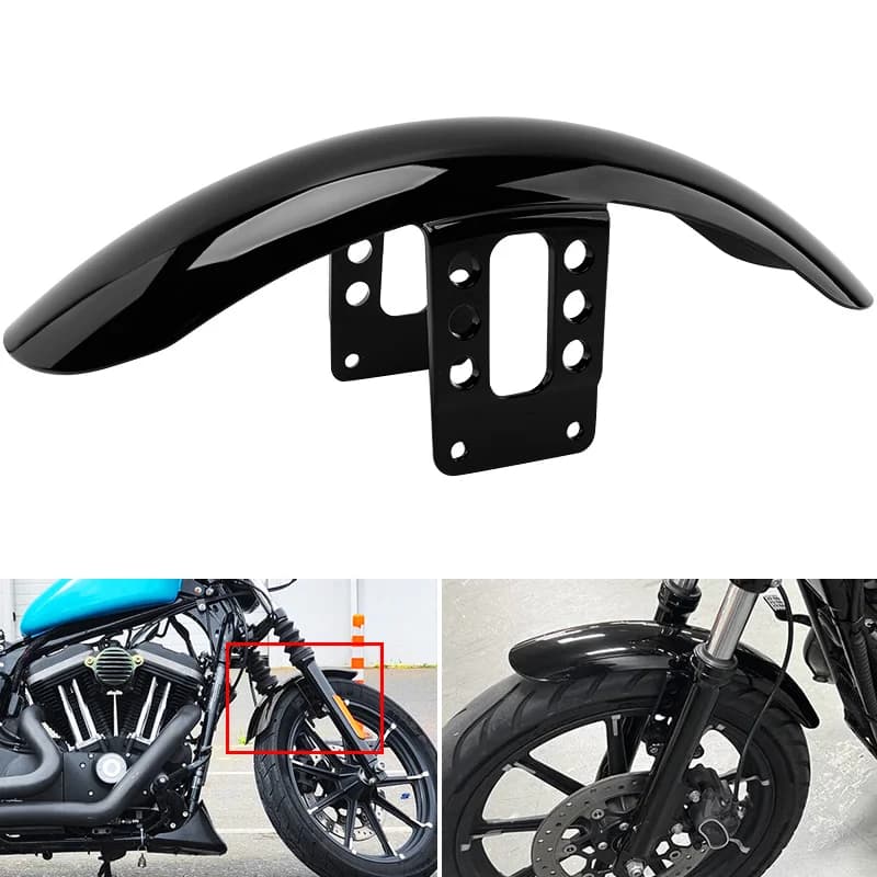 Moto Parafango Anteriore Parafango Protezione Della Copertura Nero Lucido Accessori Per Harley Sportster Ferro 1200 XL 883 XL1200 48 72 1988-up