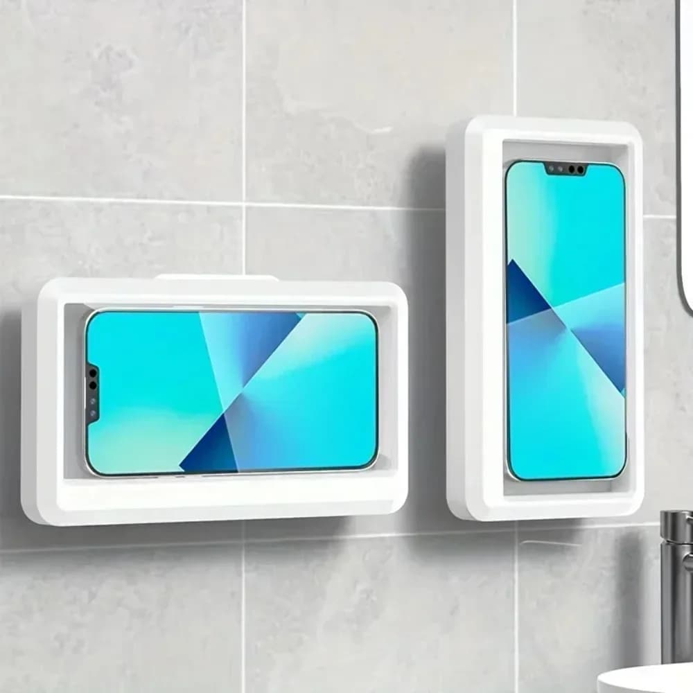 Custodia per telefono impermeabile e anti-appannamento con rotazione a 360° per doccia, supporto per telefono impermeabile e touch screen per bagno