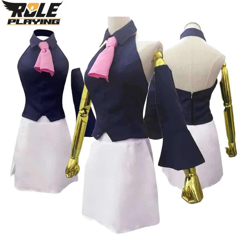 Costume Cosplay Elizabeth Liones per Donne, Set Top e Gonna con Fiocco e Maniche, Abbigliamento Anime per Halloween e Carnevale