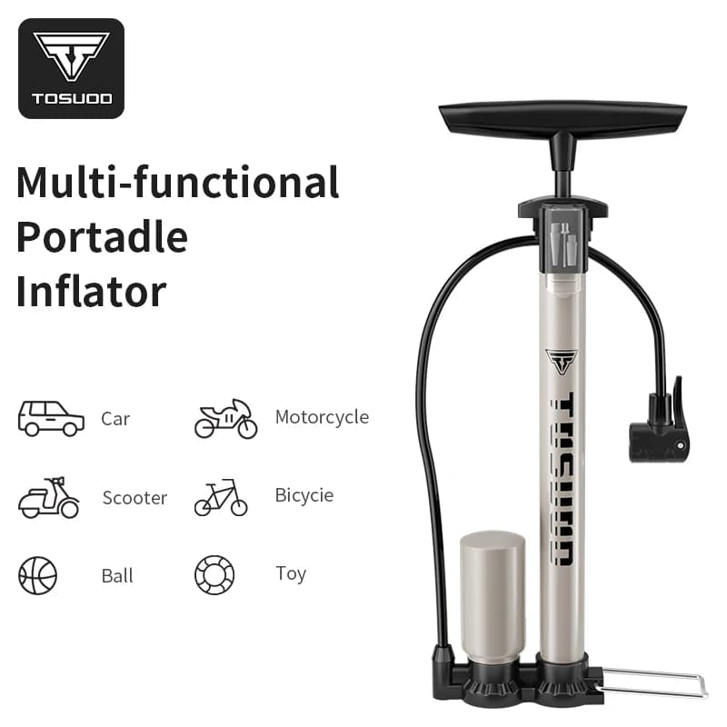TOSUOD Pompa da bicicletta Pompa da bici portatile in acciaio inossidabile Valvola di gonfiaggio Accessori per bici da strada di montagna Pompa ad aria manuale