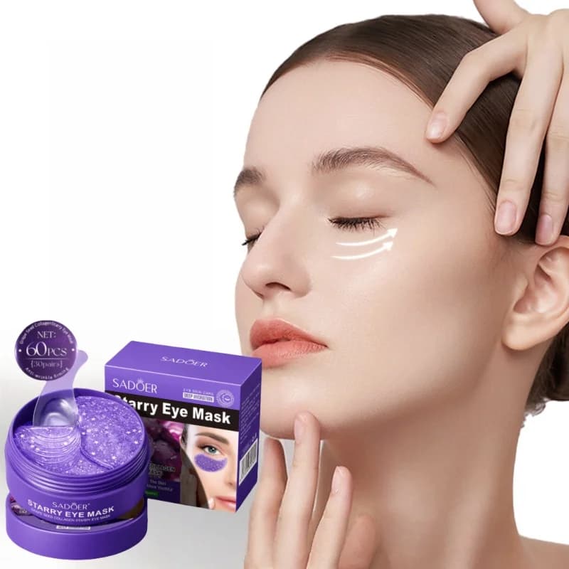 Starry Sky eye mask with collagen and grape seeds, with grape seeds, collagen, sodium hyaluronate and other beneficial ingredients for the skin, improves dryness around the eyes, makes the skin around the eyes compact and brushed, has a light texture that is firming and moisturizing.