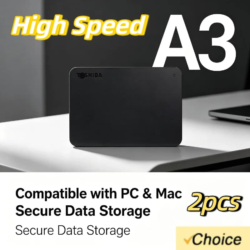 Toshiba per OEM Disco Rigido Esterno A3 da 500GB 1TB 2TB USB3.0, HDD Portatile da 2.5 Pollici, BOX 2 Pezzi