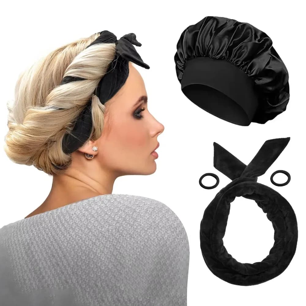 Sleeping Headset for curling without heat No thermal tape Lazy hair curlers Hair straps Soft to sleep Hair styling tools