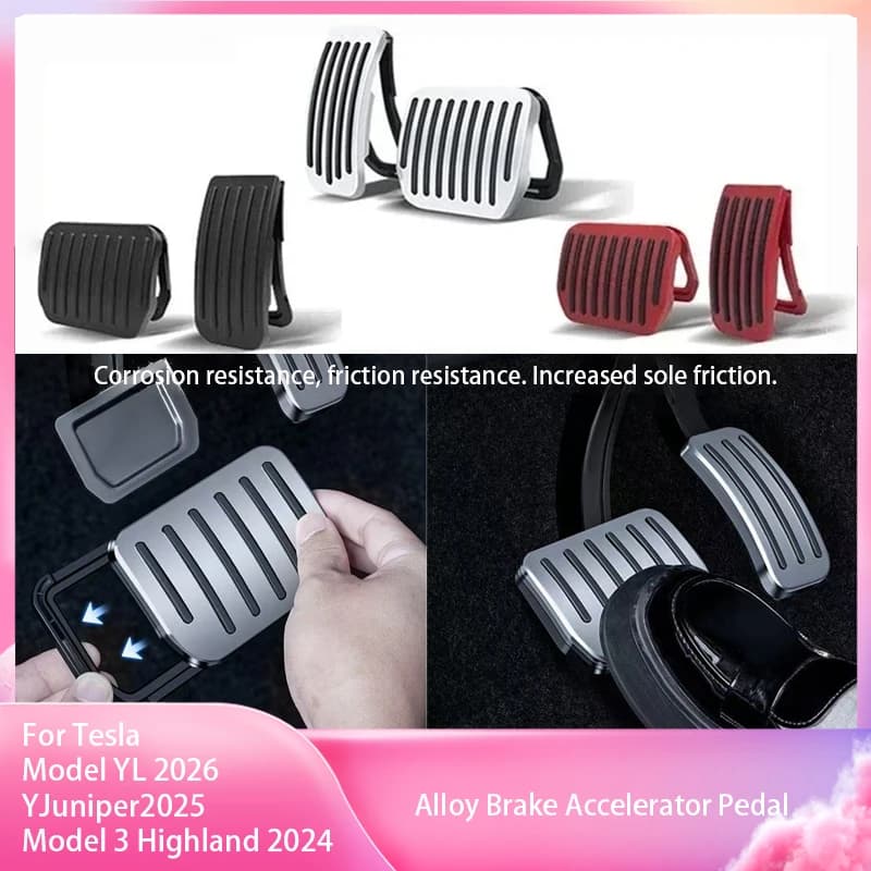 For Tesla Model Y Launch 2026 / 3/Y 24-25 Upgrade Foot Pedals Cover Accesories Brake Pedal Non-Slip Cover Brake Rest Pads