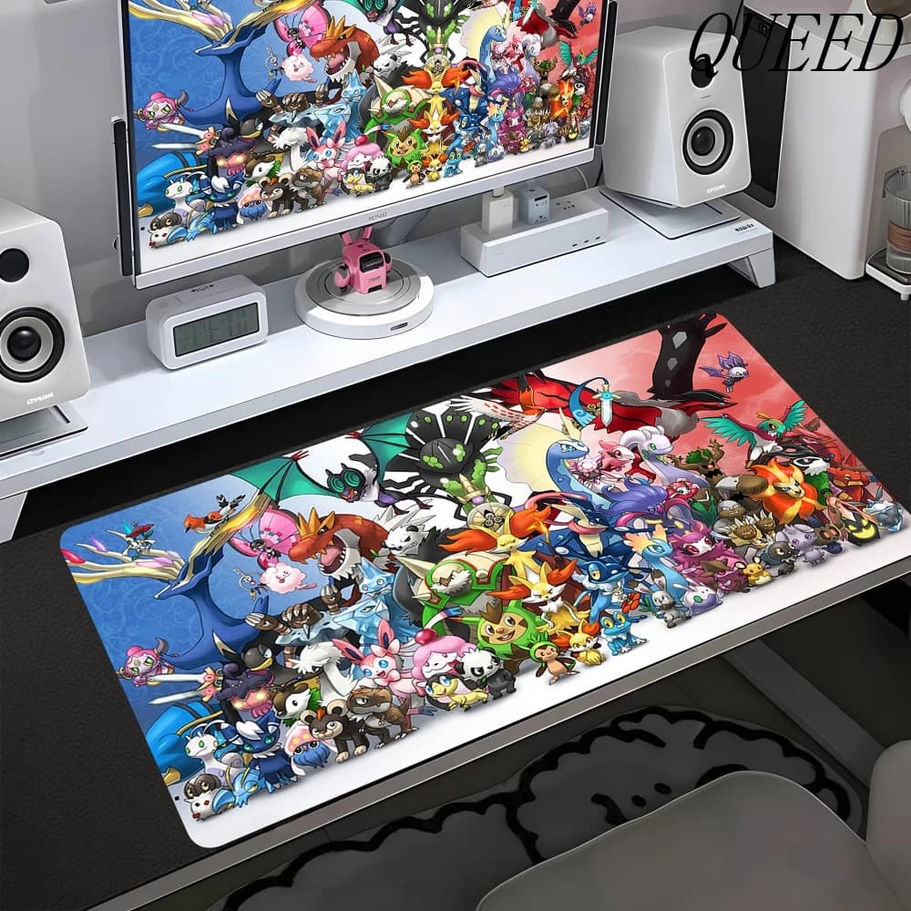 Tappetino per mouse P-pokemon, simpatico tappetino per mouse da gioco, grande tappetino per mouse antiscivolo, decorazione per desktop per giocatori di PC, tappetino per mouse HD per ufficio, accessori per PC