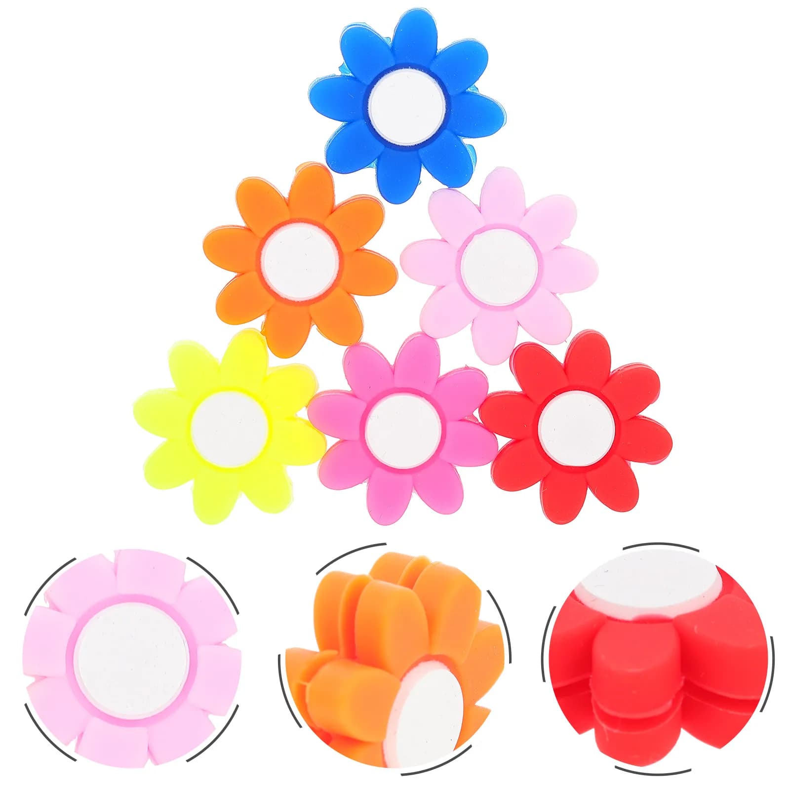 6 Pieces Antivibrations for Tennis Rack in Silicone Flower Shape, Reduces Vibrations, Improves Maneggevolezza Comfort, Prevents Slide, Stylish Rack