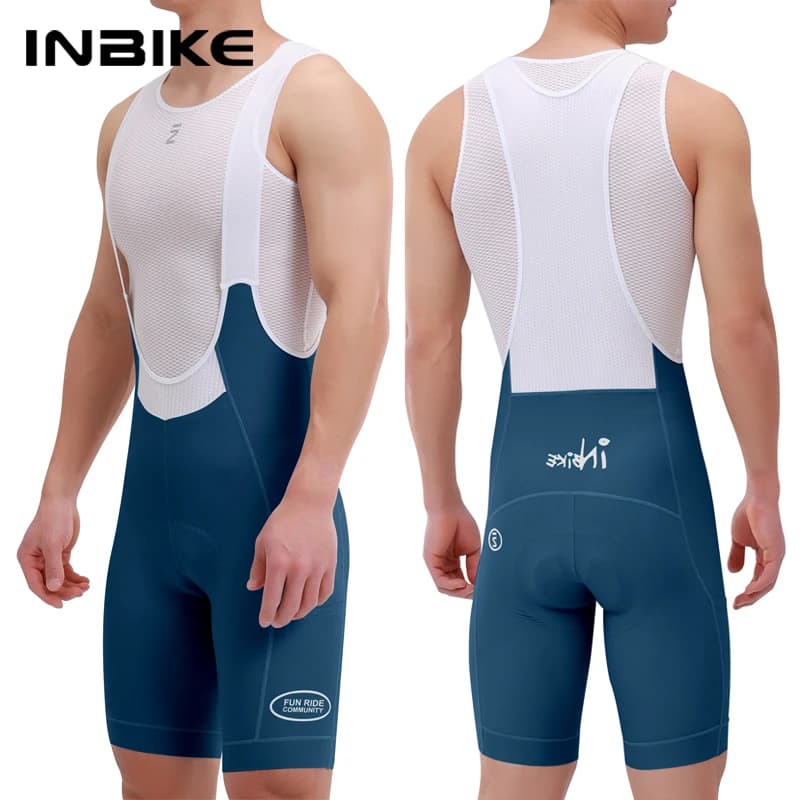 INBIKE Shorts with high waist cycling straps breathable with road bike padding Cycling clothing spring summer Man with pockets