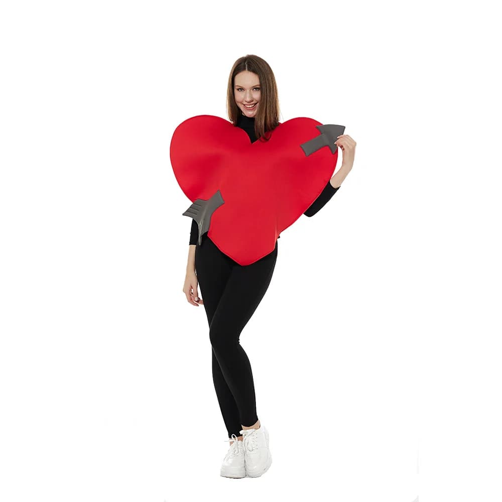 The Arrow of Cupid Cosplay Costume Funny Red Heart Valentine's Day Halloween Masquerade Performance Clothes for Adults