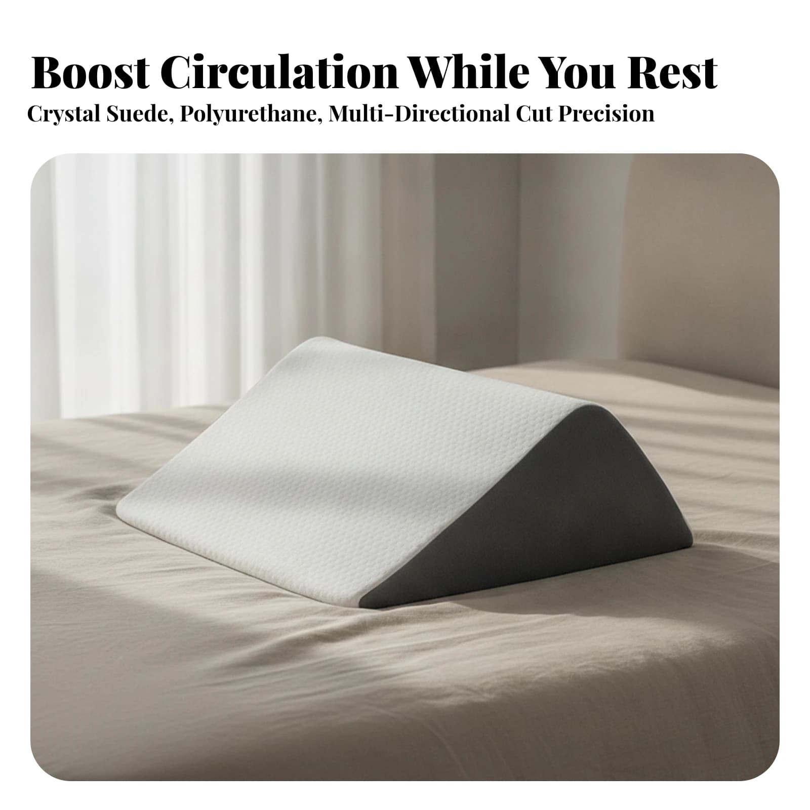 Leg Elevation Pillow Ergonomic Leg Wedge Pillow Pressure-Relieving Supportive for Adults, Bed, Couch