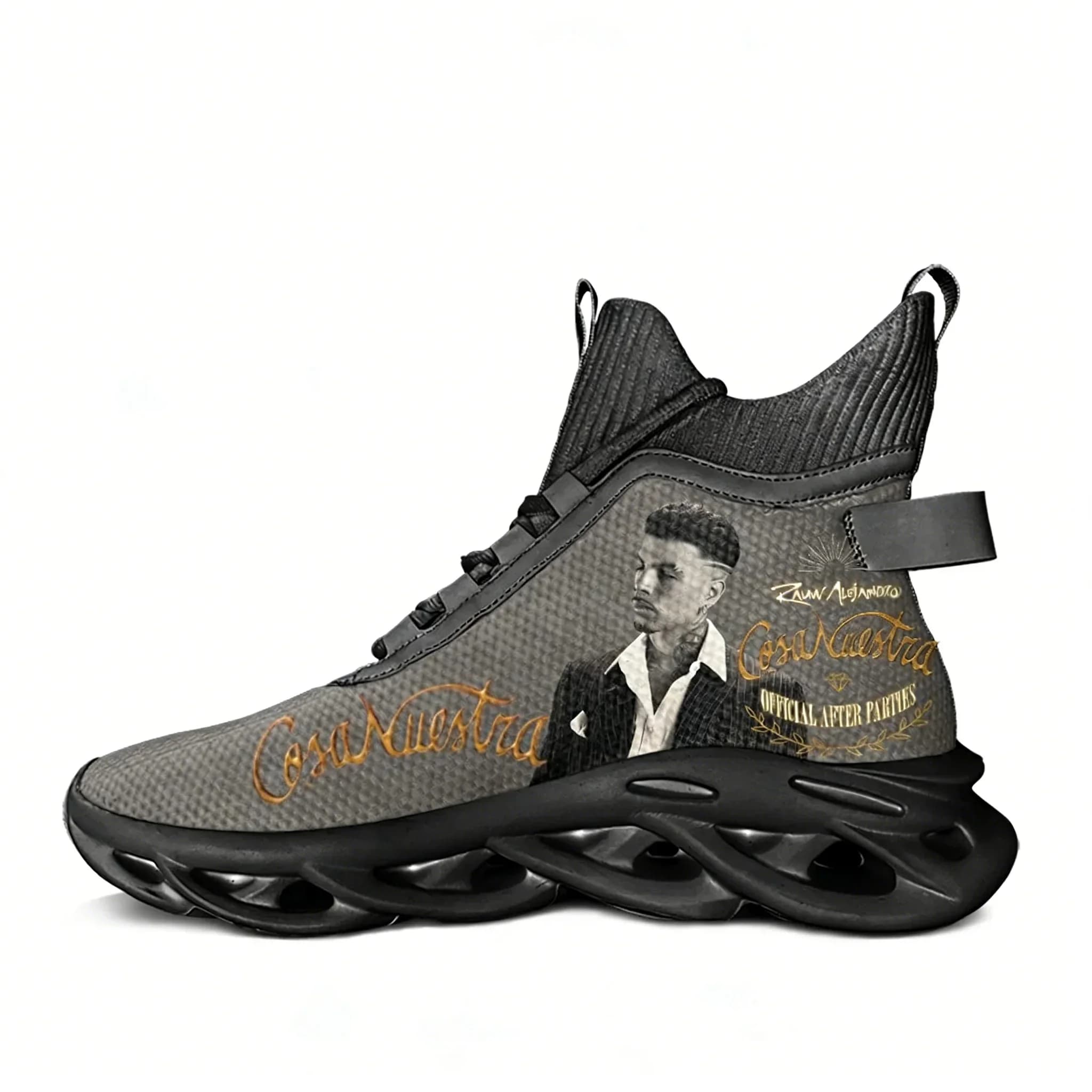 Singer Rauw Alejandro Cosa Nuestra High Top Flats Sneakers Mens Womens Sports Hiking Travel Shoes Running Shoes Custom Shoes