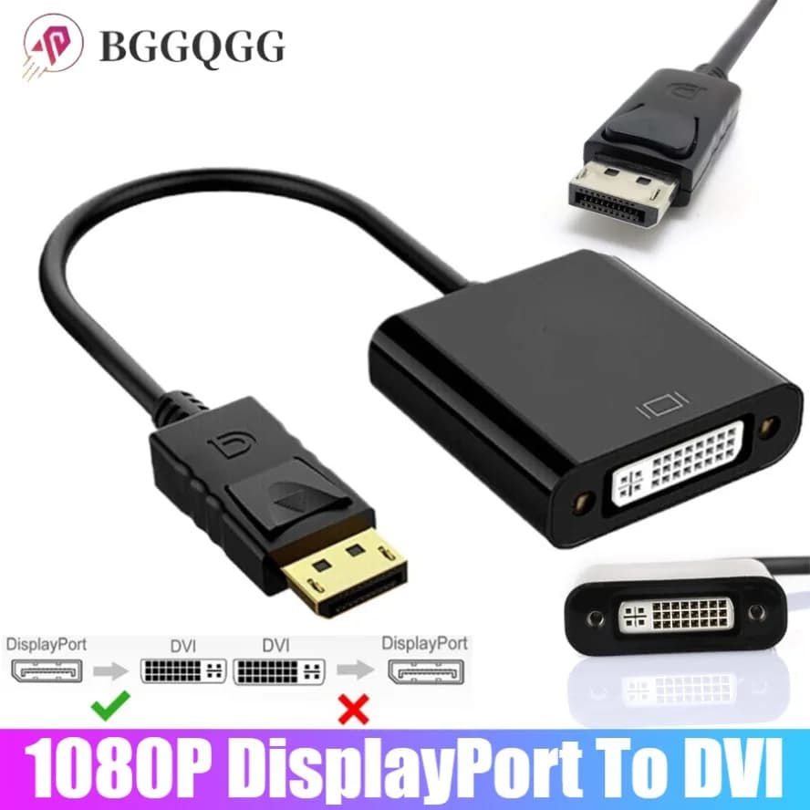Adattatore DisplayPort a DVI 1080P Cavo convertitore DP a DVI da maschio a femmina per monitor Proiettore Laptop HDTV Computer desktop