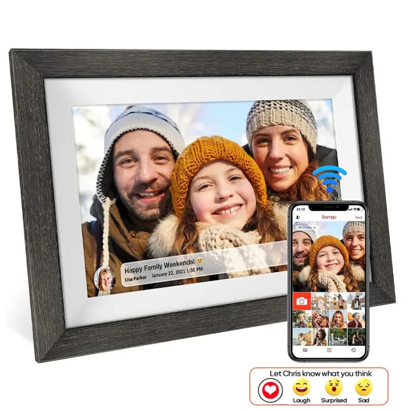 Cornice Digitale 10.1/15.6 Pollici 32GB WiFi, Cornice Elettronica 1920*1080 IPS HD, Cornice Fotografica Digitale Smart Cloud per Regalo di Natale