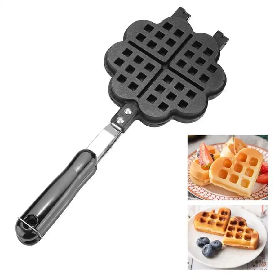 Antiaderente Waffle Maker muffa ferro portatile Waffle piastra di cottura cucina Gas Pan Bubble Egg Cake forno macchina per la colazione a casa