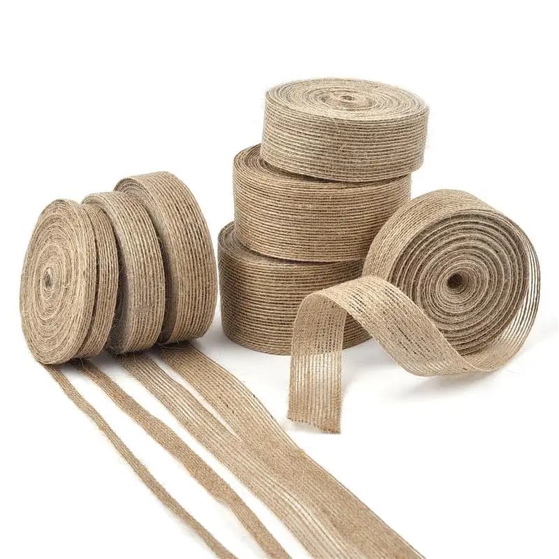 10 m jute canvas ribbon roll Yellow linen horn Decorative bow for fai-da-te parties Christmas handmade fishing dance packaging