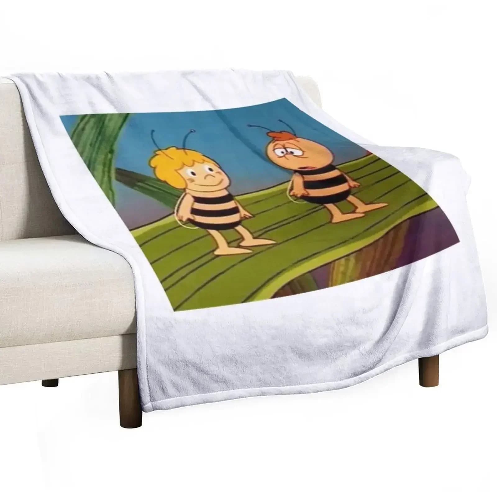 Maya the bee Throw Blanket Sleeping Bag halloween Warm wednesday Shaggy Polar Blankets