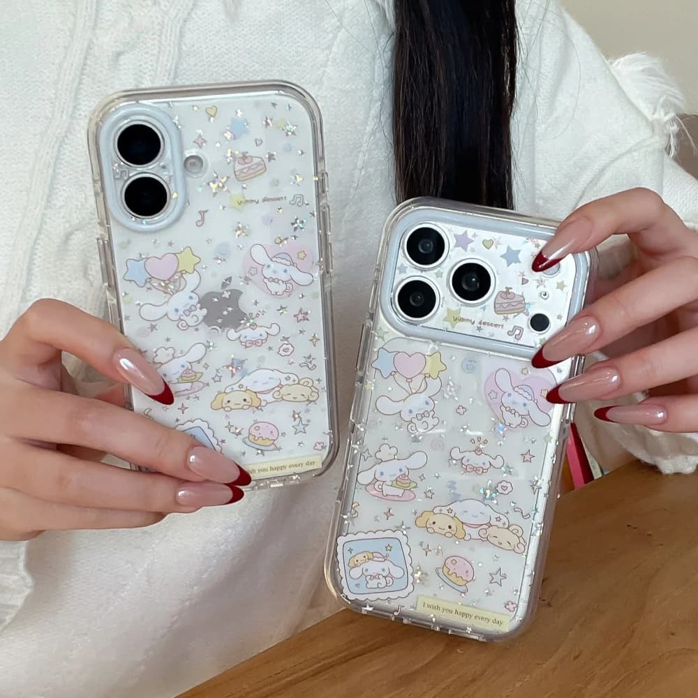 Luxury Protective Case for iPhone 17 Pro Max, 17, 16, 15 Pro Max, 15 Pro Max - Design Dog Large Earring Jingkong Star
