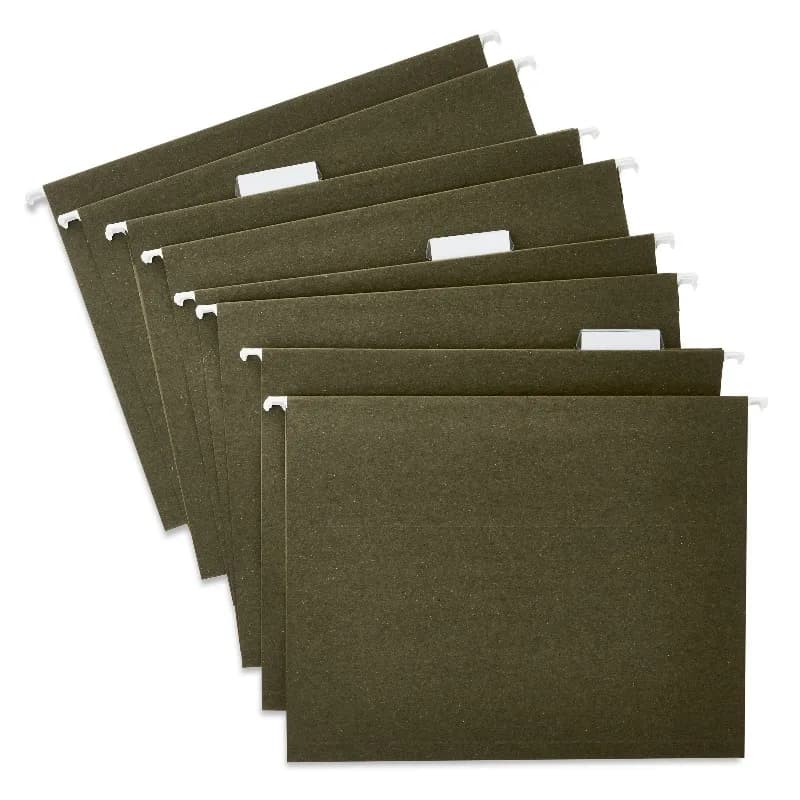 Cartelle Sospese Formato Letter, con Linguette e Inserti 1/5, Confezione da 25, Verde Standard