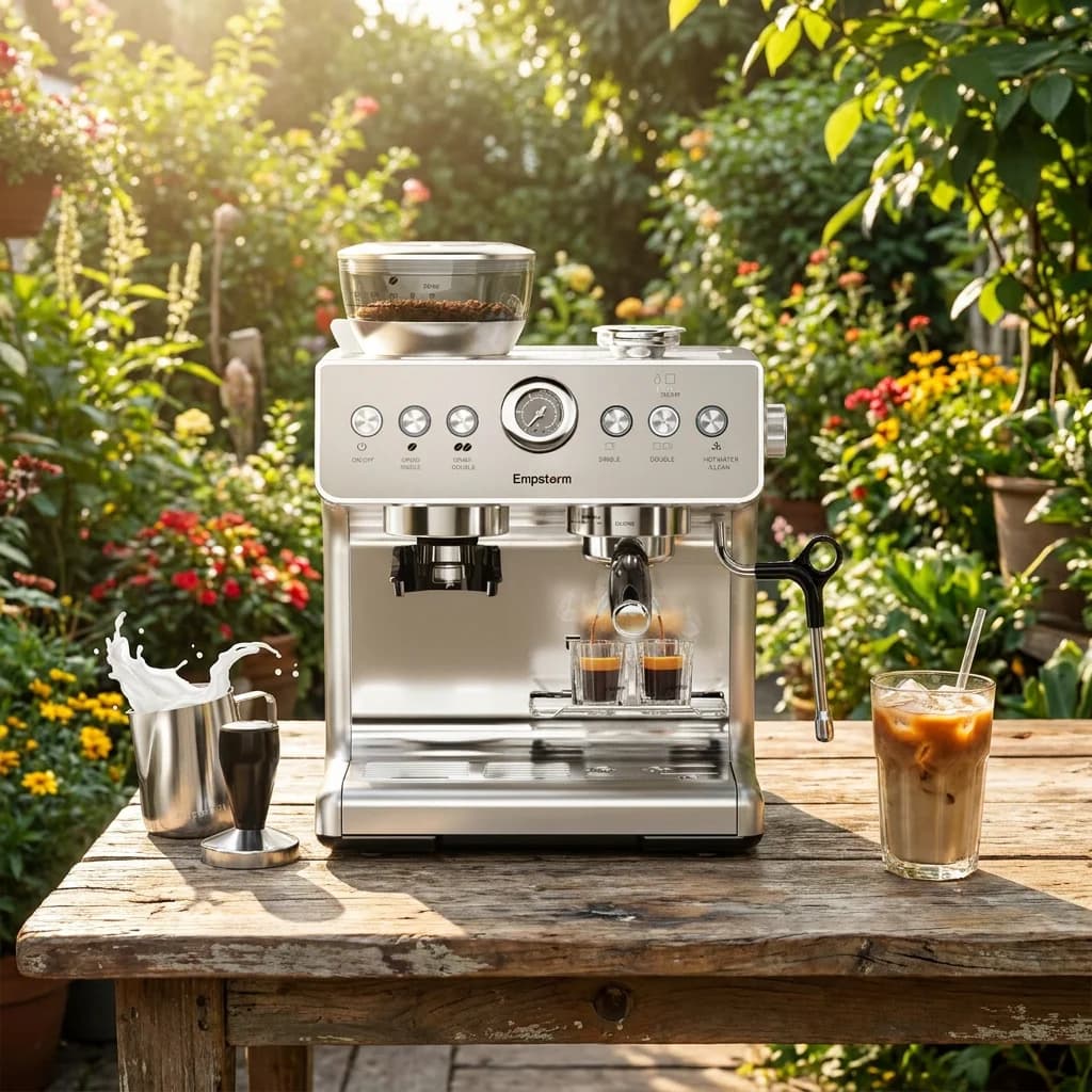21M Professional Electric Espresso Coffee Machine with Adjustable Grinder Bean-to-Cup for Household and Hotel Use