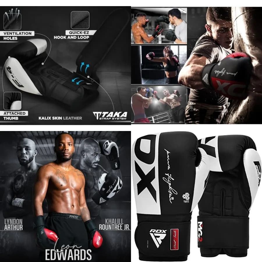 Guantoni da Boxe in Pelle Maya Hide, Guanti da Allenamento per Muay Thai, Kickboxing, Sparring, Sacco da Boxe