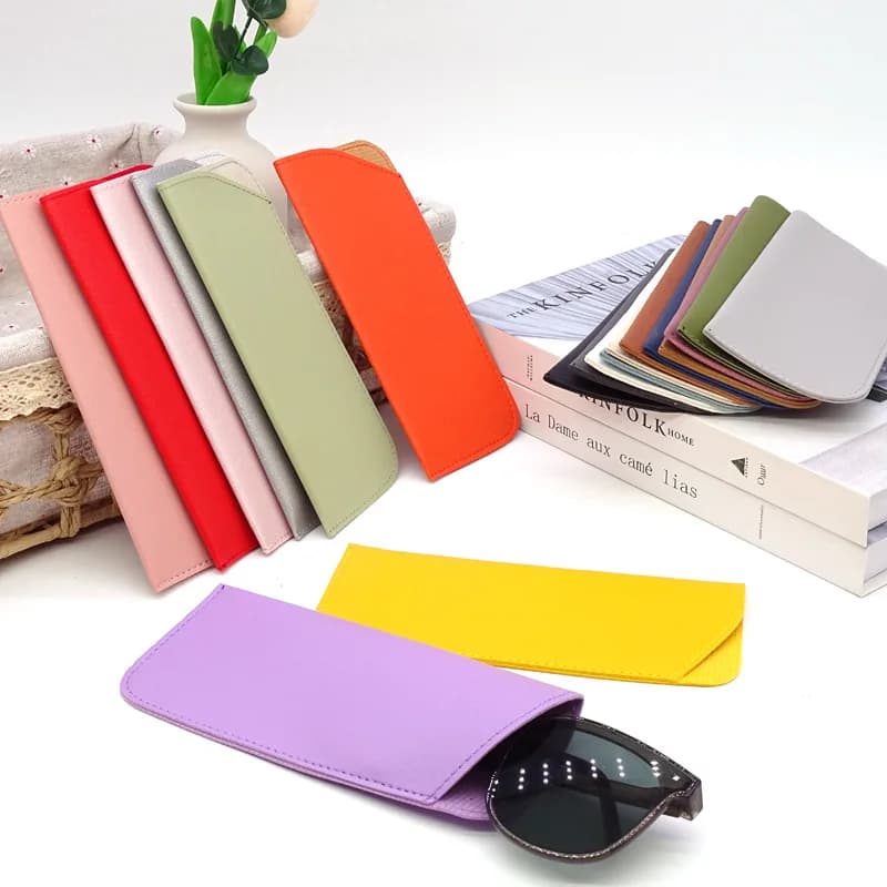 Solid Color Soft Slant Opening Eyeglass Pouch Dustproof Portable Sunglasses Storage Sleeve Spectacle Protective Bag