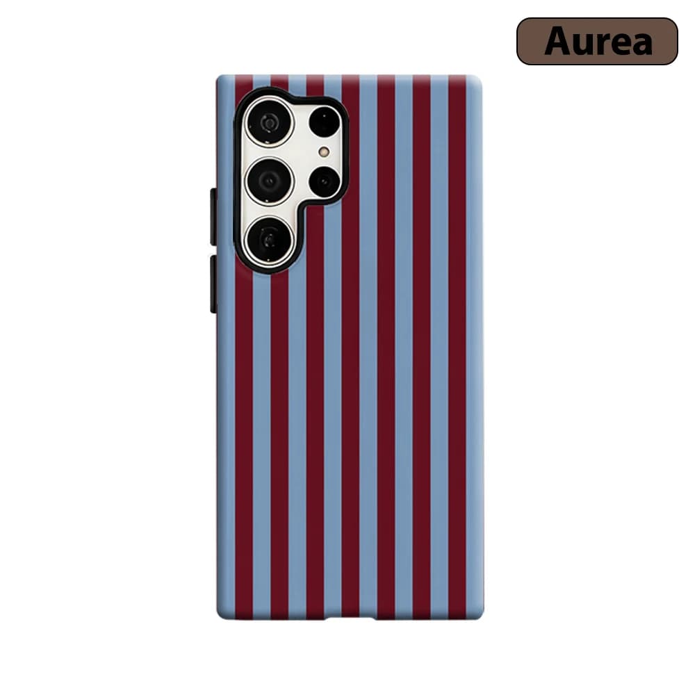 Custodia per telefono a righe verticali bordeaux e azzurro per Samsung Galaxy S25 Ultra S24 Ultra Plus, antiurto, a doppio strato, cover posteriore