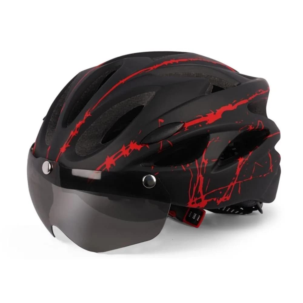 EPS Cycling Helmet + PC Lightweight and breathable bike helmet adjustable with detachable magnetic glasses Mountain bike helmet
