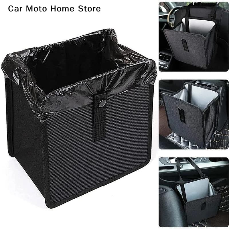 【DM】1 contenitore per rifiuti da auto in tessuto Oxford resistente - Borsa portaoggetti pieghevole multifunzionale, scomparto con cerniera, design pratico