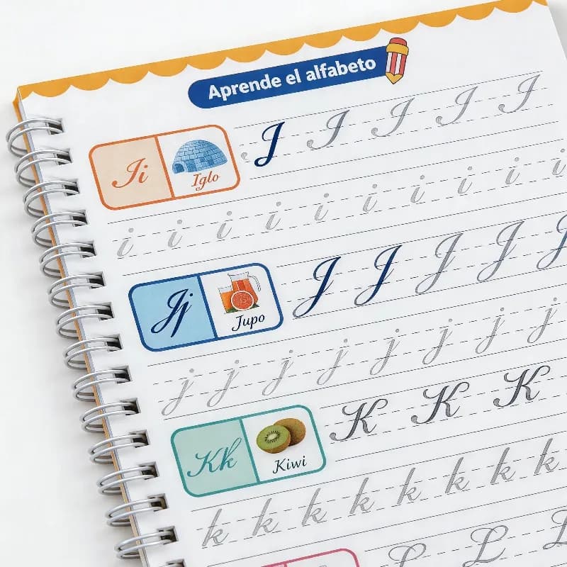 1Spanish Alphabet Calligraphy Practice Set Alphabet Writing Workbook Alphabet Writing Groove Practice Book Spanish Practice Book