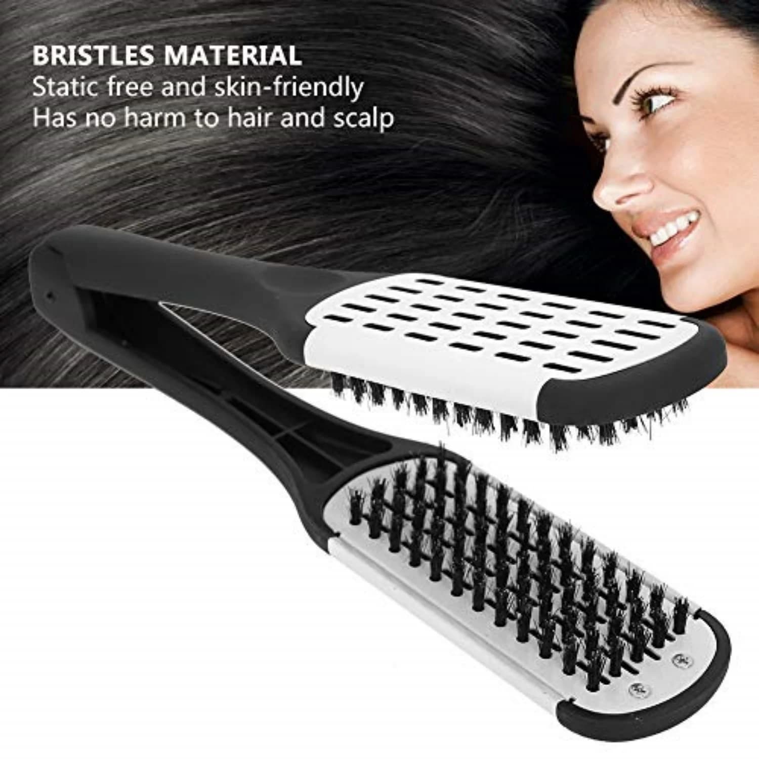 Hair Brush for Hair Brush for Hair Brush for Nylon Hair Brush Double Brushes V-shaped comb clamp Does not harm styling accessories