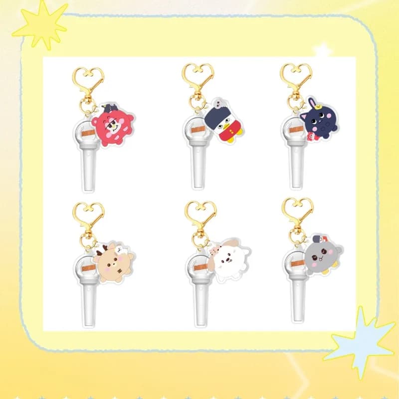 RIIZES Cute Cartoon Character Double Sided Printed Acrylic Keychain Portable Backpack Hanging Transparent Decorative Ornament