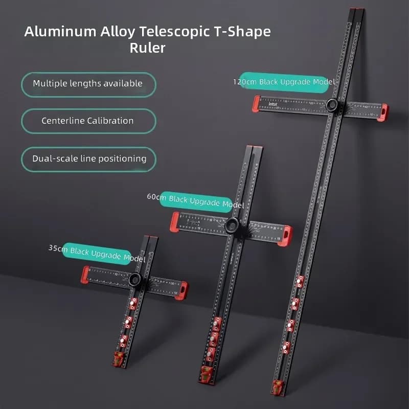 Woodworking Multi-function Two-in-one Punching Positioning Ruler Scale Measurement Angle T-ruler Slider Combination Tool