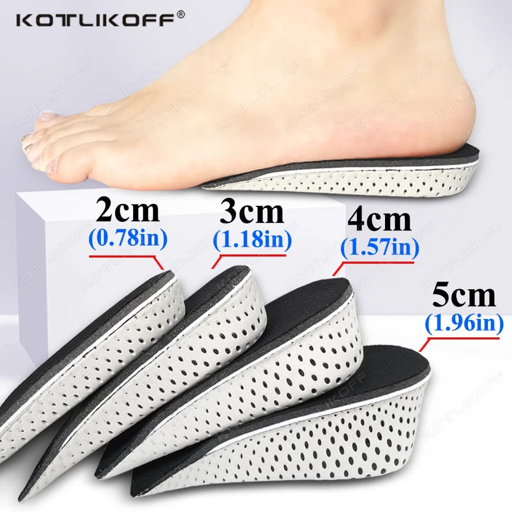 1 paio di solette in memory foam da 2/3/4/5 cm per aumentare l'altezza del sottopiede per aumentare l'altezza del scarpa mezzo pad per aumento di altezza EVA unisex