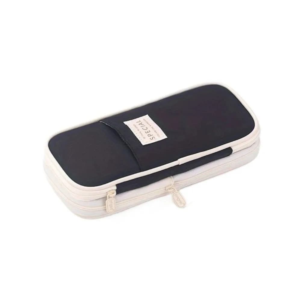 Astuccio per matite Macaroon Kawaii con doppia cerniera, porta matite retrattile, scatola per cancelleria di grande capacità, organizer da scrivania