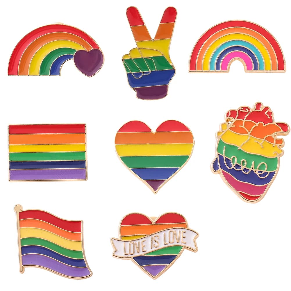 Spille Colorate Arcobaleno in Metallo, Bottoni Pride Versatili Unisex per Decorazione di Zaini e Abbigliamento