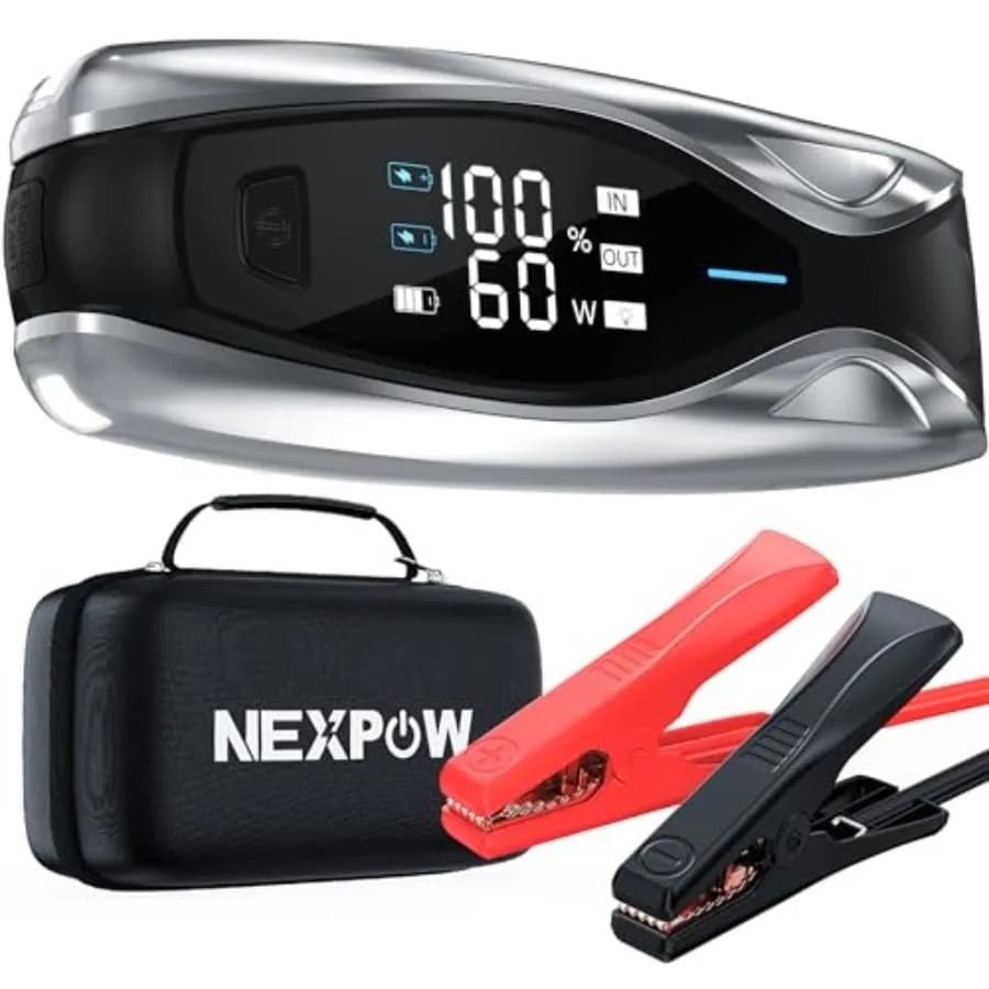 Avviatore di Emergenza Portatile 6000A con Batteria da 24000mAh, Caricatore Rapido Bidirezionale 60W PD e Booster per Batteria