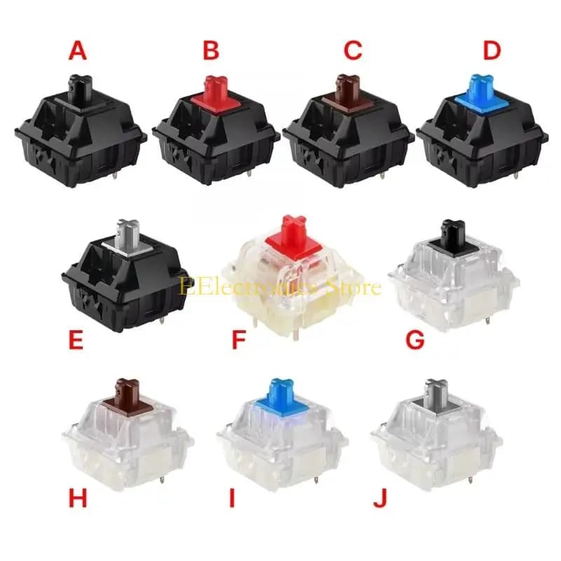 Interruttori B03C 3 pin Marrone Nero Argento per interruttori tastiere meccaniche MX2A Set 10 pezzi