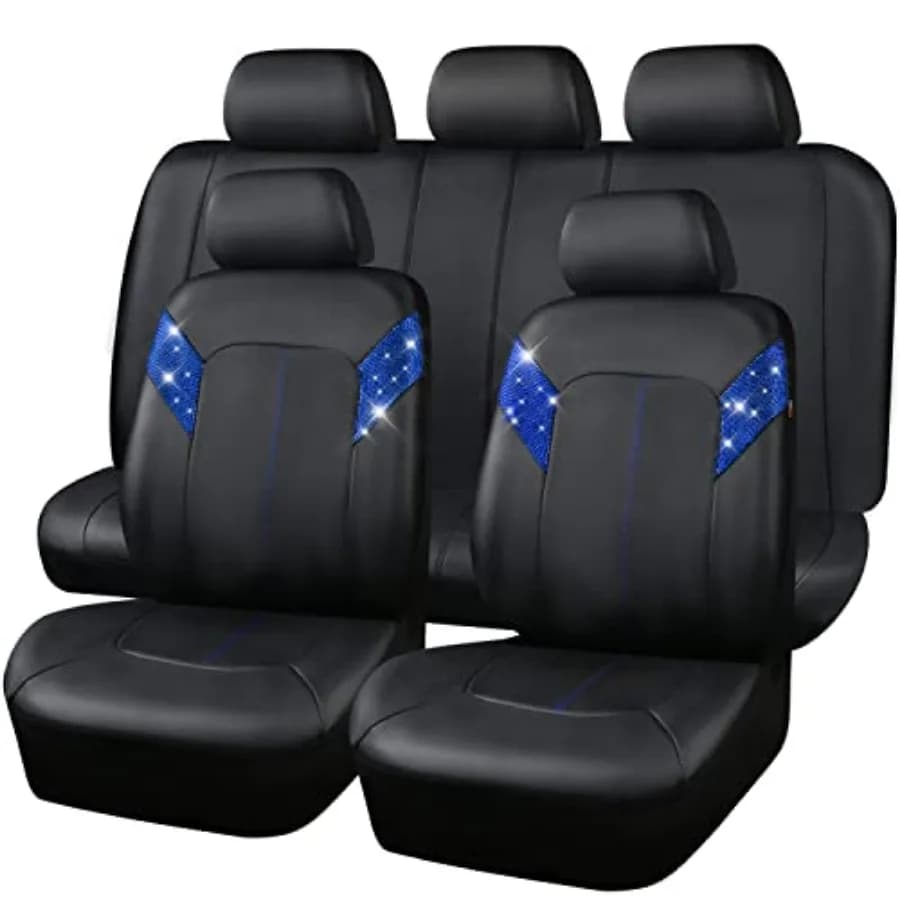 Coprisedili Auto Outlet Bling Diamond con Strass Brillanti Impermeabili in Finta Pelle Universali per il 95% dei Veicoli con Glitter e Cristalli